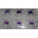 6 Buegelpailletten Spinnen Hologramm lila